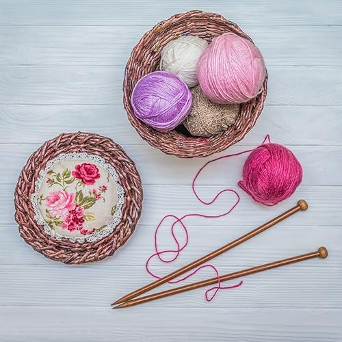 Miniatura 8 de Juego de 18 agujas de tejer de bambú de un solo punto para principiantes, agujas de tejer de 10 pulgadas14 pulgadas de longitud para tejer hechas a