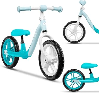 Lionelo Alex Children's Balance Bike up to 30 kg, Adjustable Saddle and Handlebar, 12 Inch Eva, Foam Wheels, Robust Construction, Steering Impact Limiter, EN 71