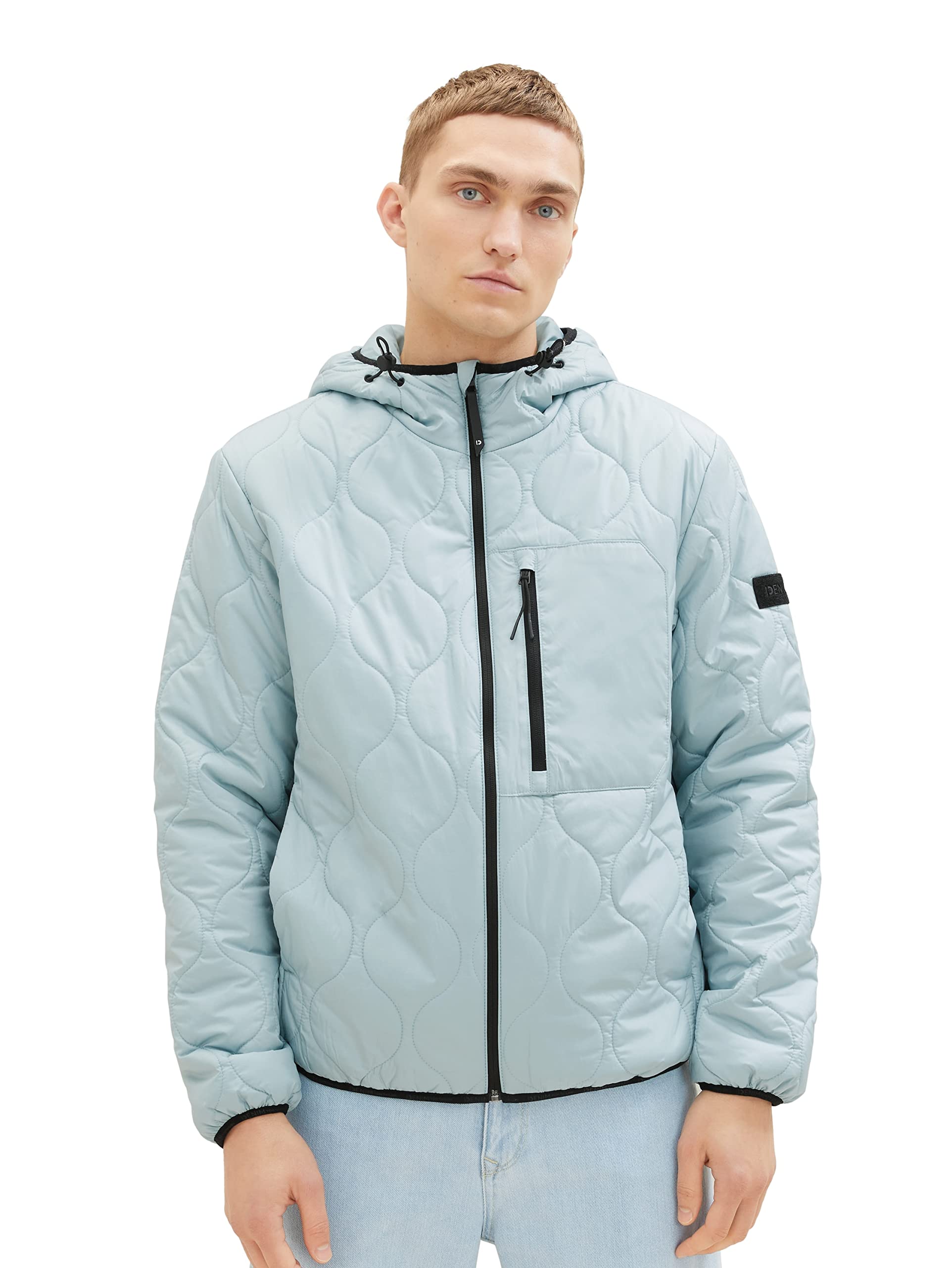 TOM TAILOR Denim Men's Denim Quilted Jacket with Hood