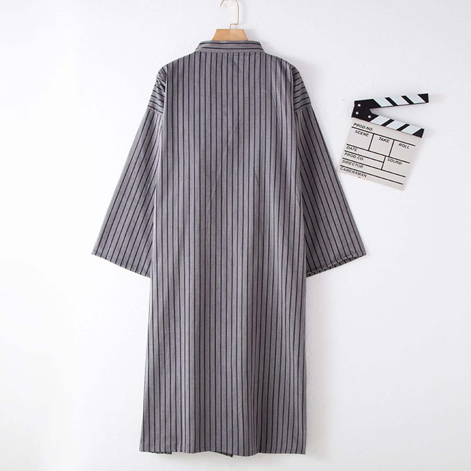 Hombres Kimono Robe Cotton Yukata SPA Sauna Albornoz Sleepwear Kimono de Rayas japonesas para Hombres