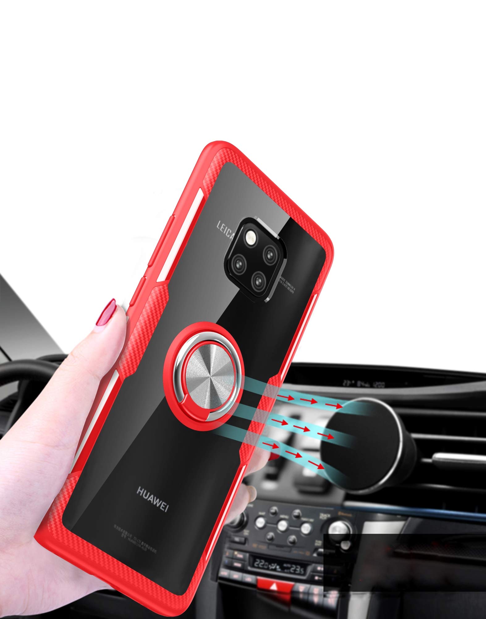 NALIA Custodia Con Anello Magnetico Per Huawei P Smart 2019 | Cover Sottile Con Supporto 360° - 3