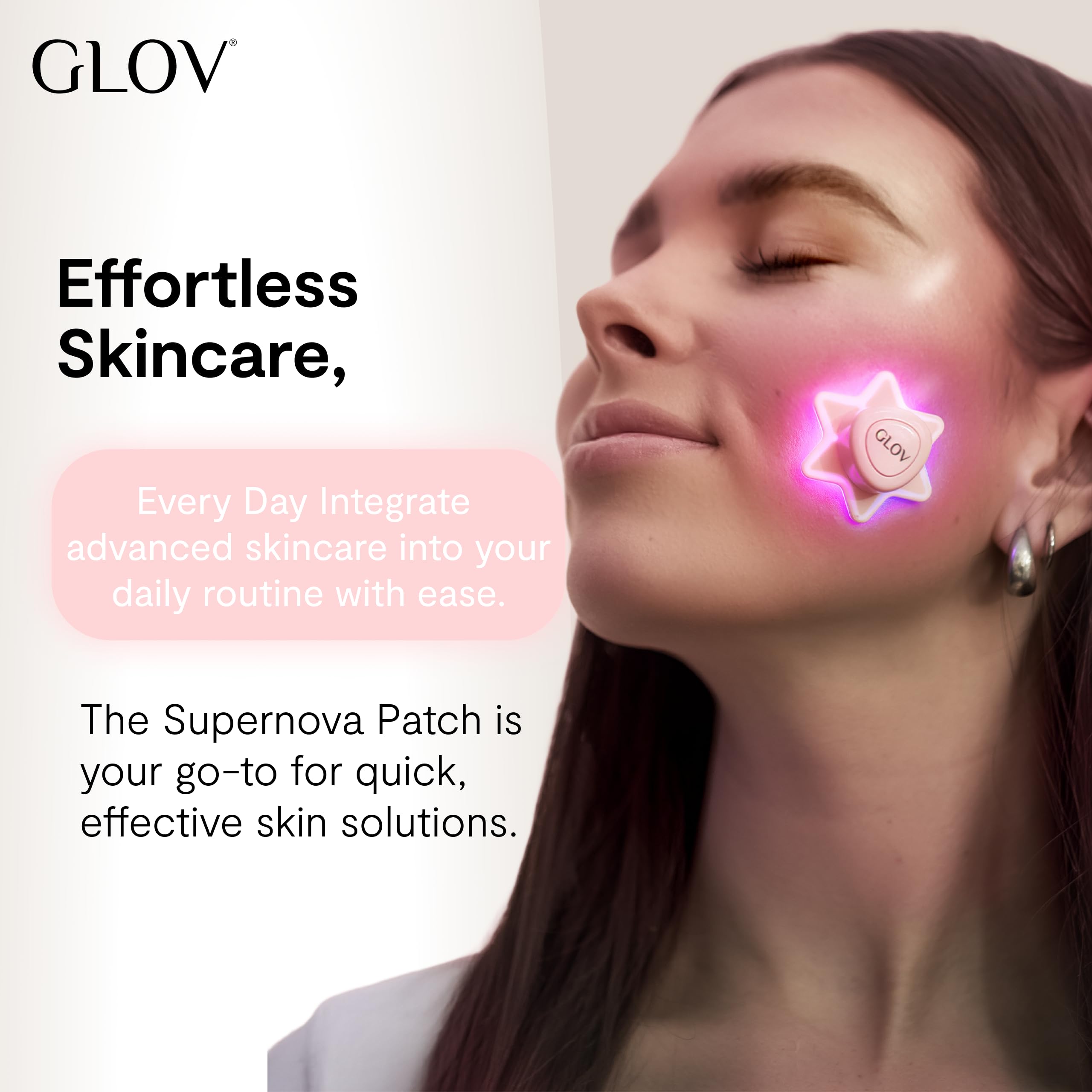 Glov Plaster Led na Trądzik-światło Niebieskie i Czerwone Kompaktowy Design Szybkie Sesje Domowa Pielęgnacja Efektywne Wsparcie Akcesoria do Pielęgnacji Skóry