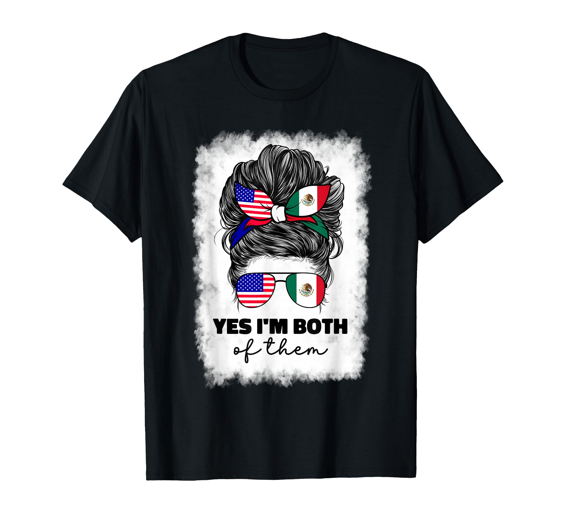 Half Mexican and American Mexico America USA Flag Girl Woman T-Shirt