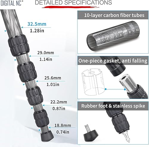 Miniatura 6 de MonopodUnipod profesional de 72" (cabezal opcional dual) para Sony SAL-1680Z 0.630-3.150in f3.5-4.5 Carl Zeiss Vario-Sonnar T DT