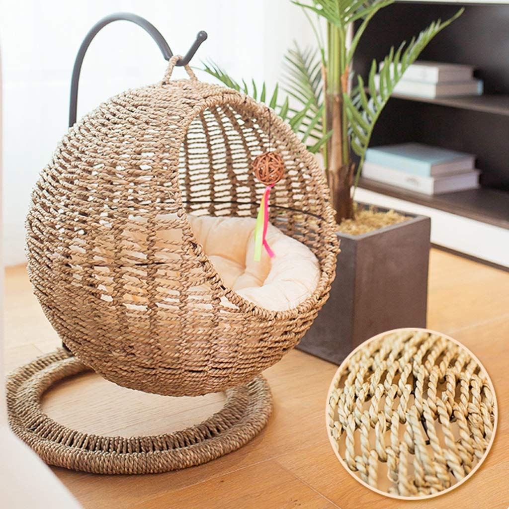 Casa De Verano para Gatos Casa Redonda para Gatos Cama para Mascotas Semicerrada Disponible En Todas Las Estaciones Cama para Gatos Canasta Colgante Casa para Gatos Juguetes para Gatos