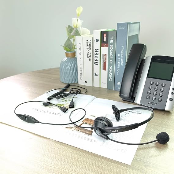 RJ9 Quick Disconnect Telephone Headset for Polycom ShoreTel Nortel Aastra