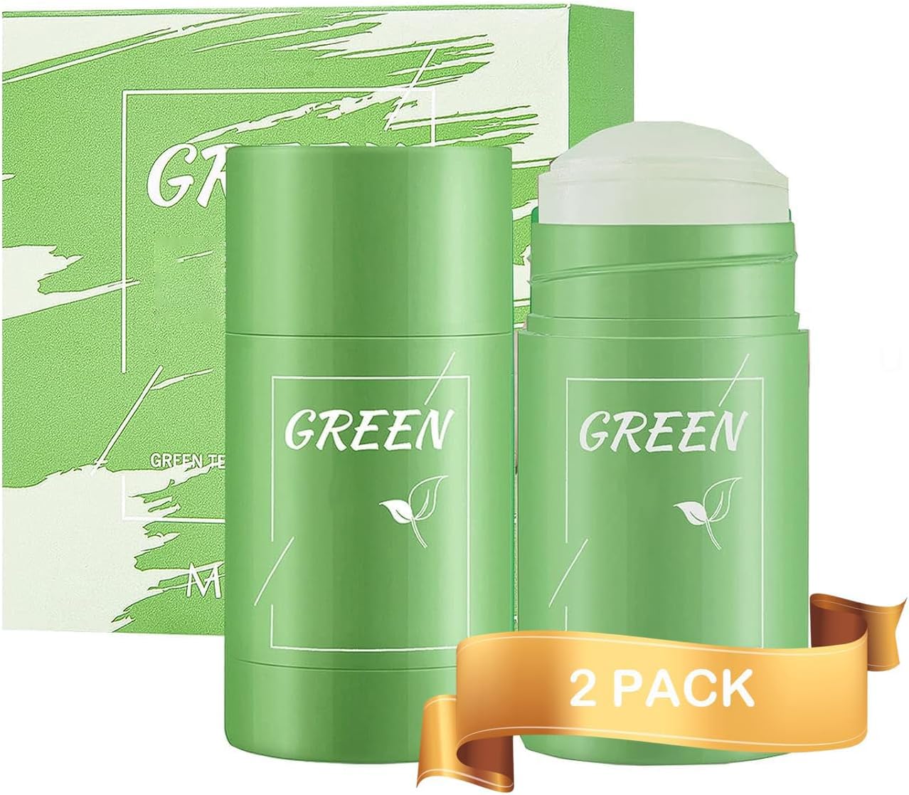 Green Mask Stick for Face, Blackhead Remover with Green