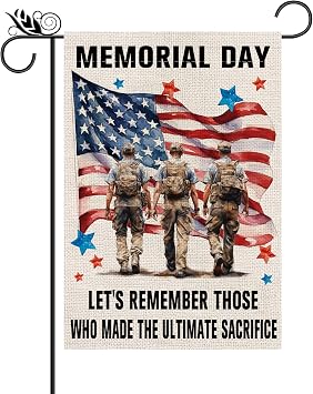 Memorial Day Garden Flag Patriotic 4th of July Stars and Stripes Veterans American Patriotic Vertical Double Sided Yard Outdoor Decor 12.5x18 Inch