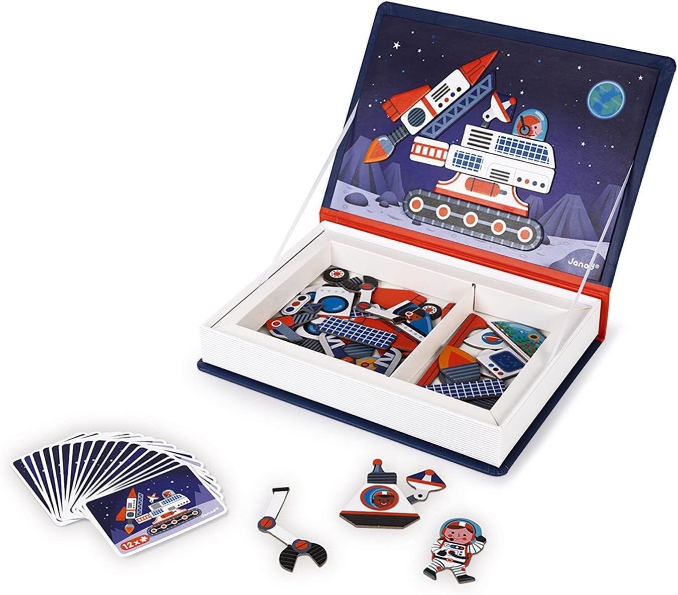 Magneti'Book Universe - 70 - Part Educational Magnetic Game Teaches Fine Motor Skills and Imagination - Suitable for Ages 3 and Up, J02589, White