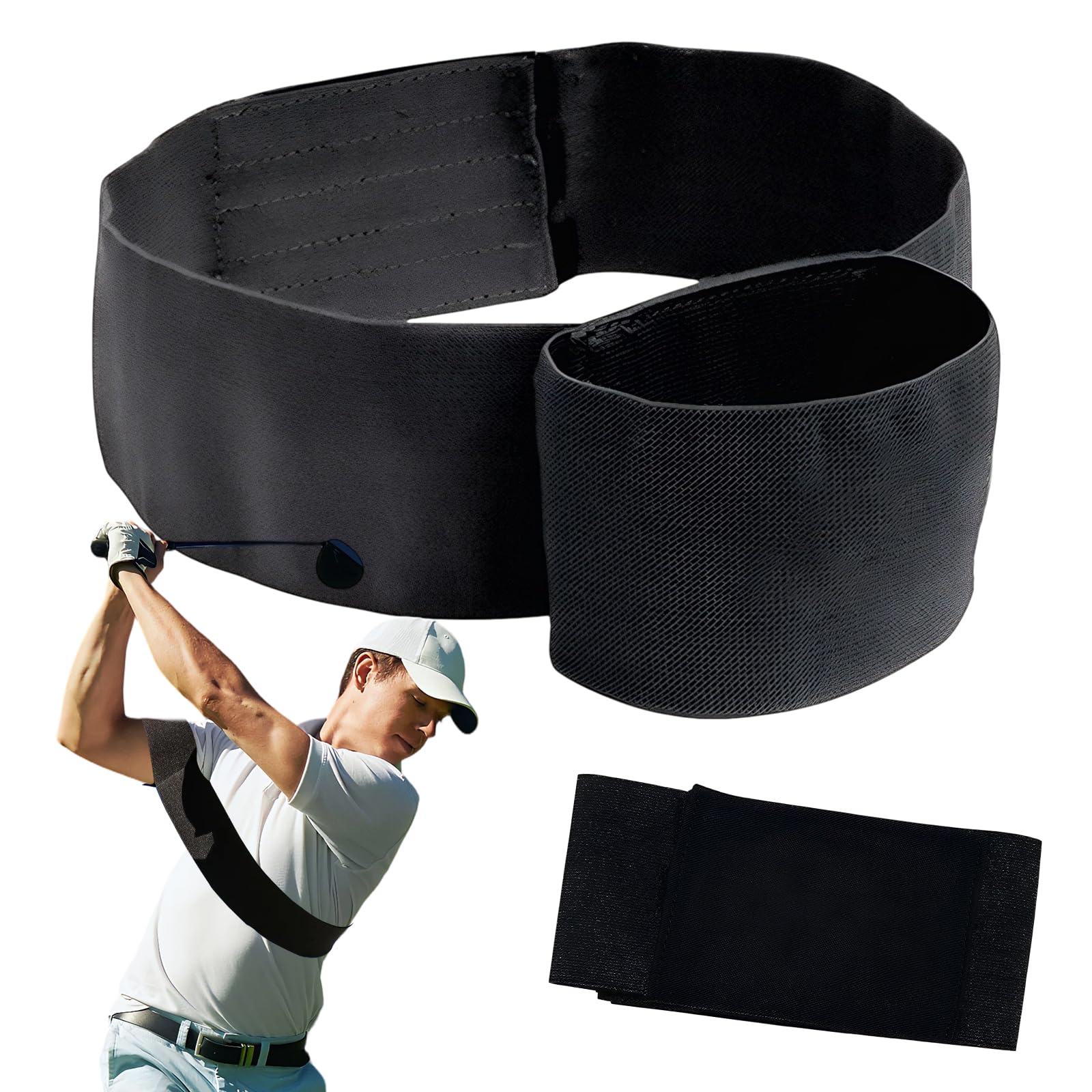 Golf Swing Arm Band, Slider Training Aid, Slider Golf Aid,Swing Sync Golf Trainer, Adjustable Golf Swing Correcting Tool Accessories Improve Posture & Swing Plane Stability for Beginners, Men & Wome