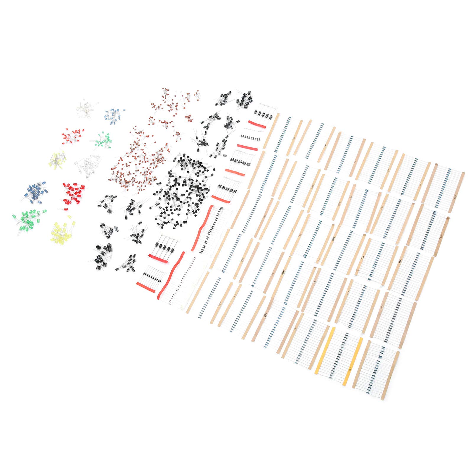 Kit de composants électroniques, kit de diodes LED, kit de tor électrique, 30 résistances de valeurs, tor en céramique, composants de contrôle industriel avec 200 LED, 600