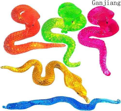 Miniatura 6 de Paquete de 5 juguetes esponjosos súper elásticos de serpiente pegajosa, relleno de bolsas de regalo, premios de aula, cumpleaños, recuerdos de fiesta