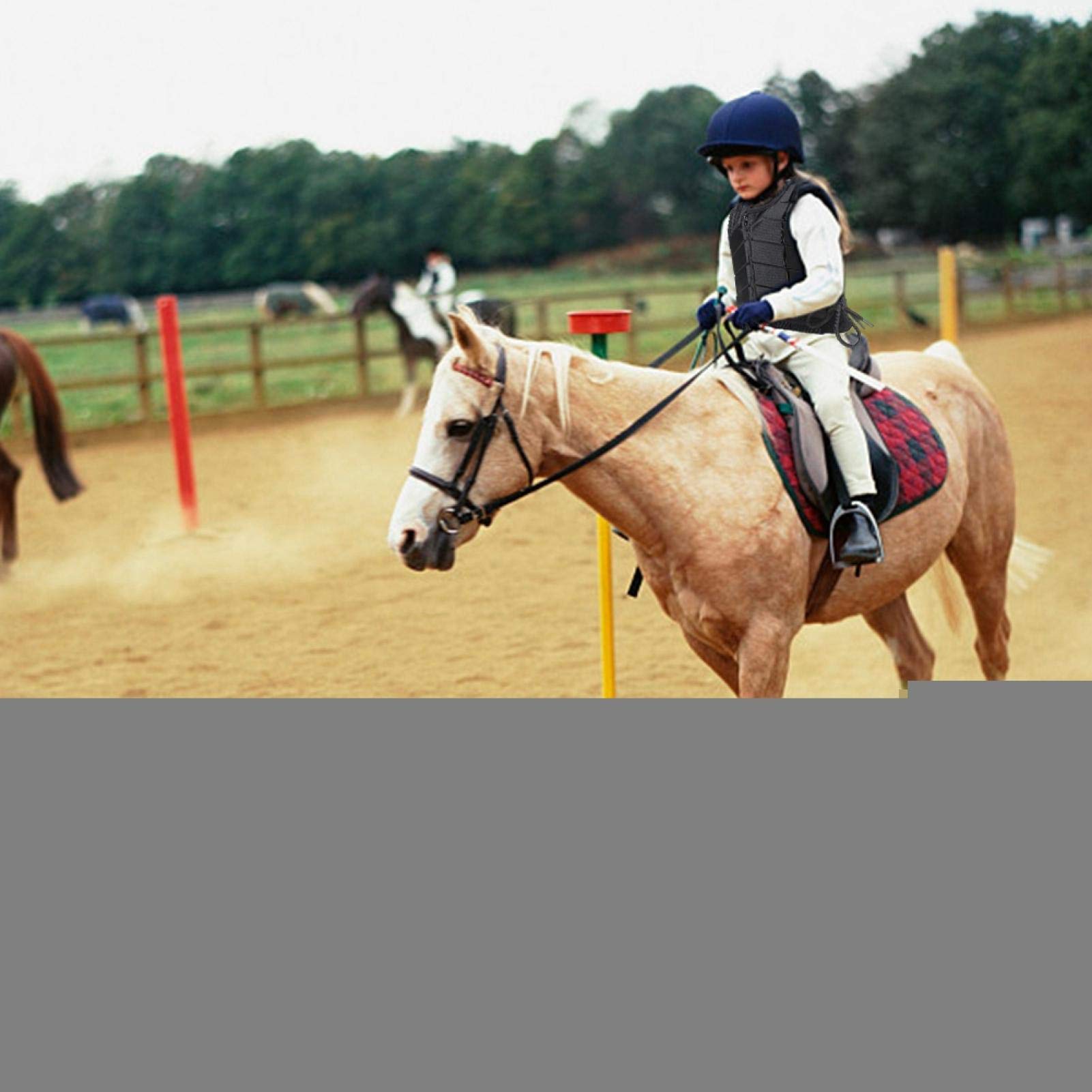 Desconocido Chaleco para Montar a Caballo, cómodo Chaleco Protector de Seguridad para Entrenamiento de equitación para niños, niñas, niños (CM)