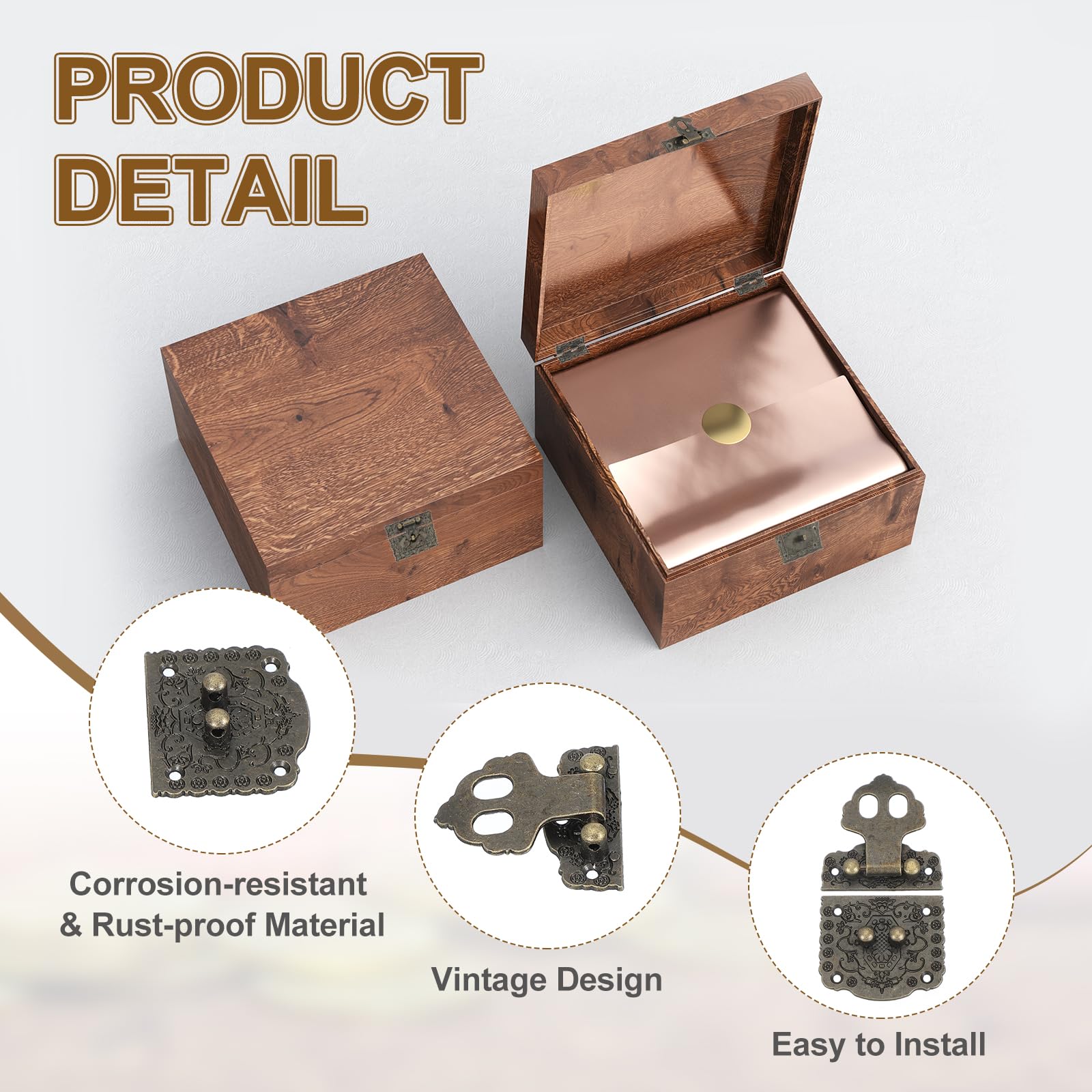 PATIKIL Wooden Box Hasp Latch - Image 3