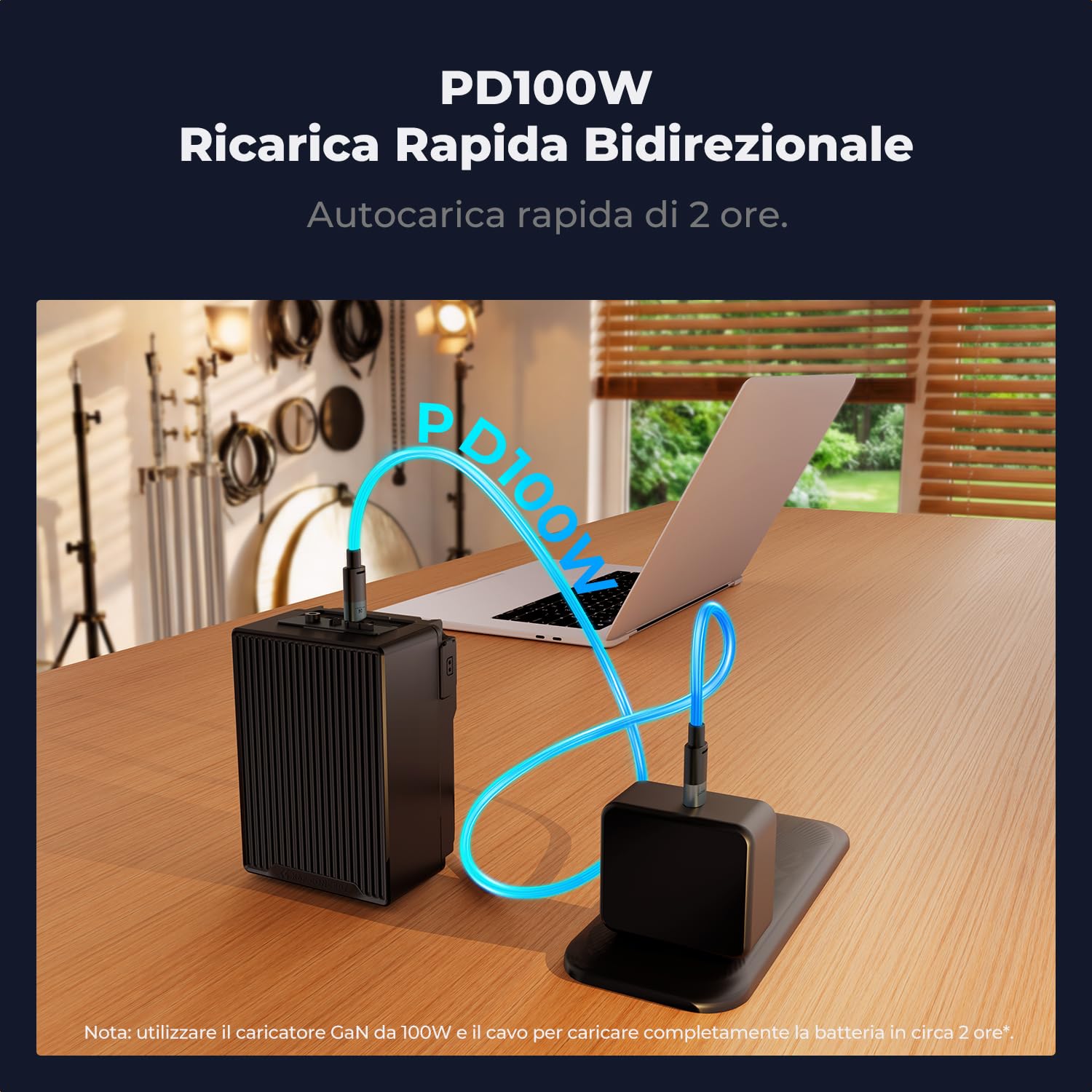 K&F CONCEPT Batteria V Mount da 99Wh 6700 mAh Ricarica Rapida PD 100 W USB-C con Doppio D-TAP/A/USB-C/DC/Display TFT/Luce di Emergenza per Fotocamera, Videocamera, Monitor