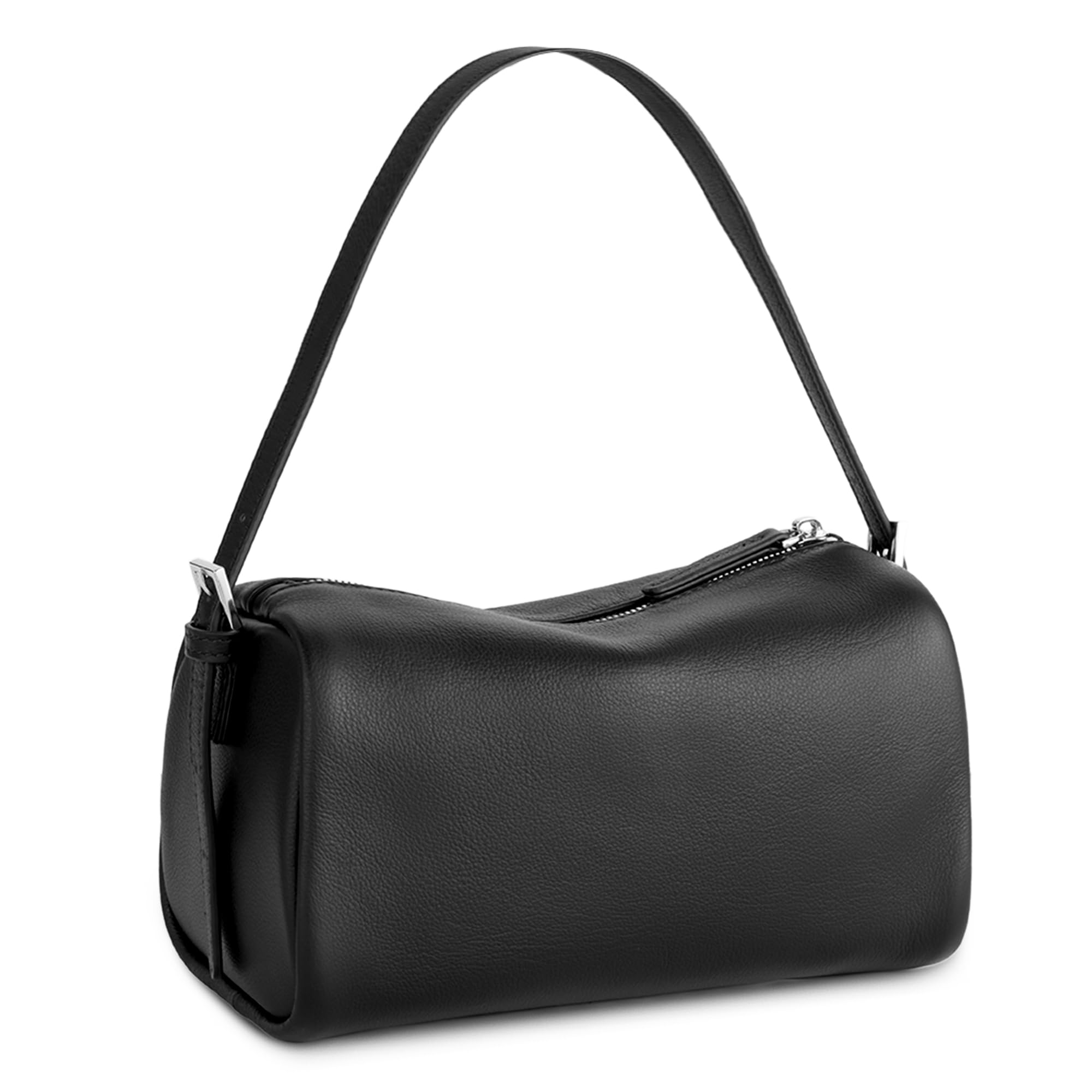 befen Borsa a Tracolla da Donna in Vera Pelle, Piccola Borsa Hobo da Spalla, Piccola Borsa Cilindrica in Pelle con Protezione RFID e due Cinturini