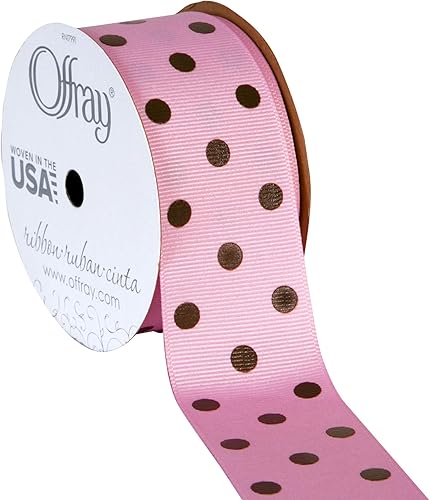 Miniatura 8 de Offray 978382 - Cinta para manualidades de puntos de 1.5 pulgadas de ancho, 3 yardas, patrón de lunares blancos y negros