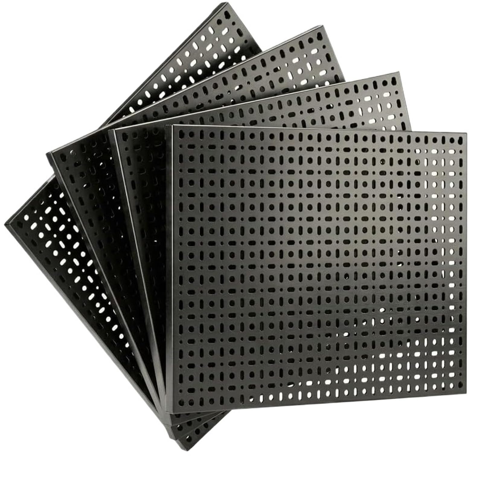 Xileuduod One Color Pegboard 12X16 Inch Metal Pegboard Panels 4-Pack, Heavy-Duty Wall Organizer For Garage, Workshop, Kitchen