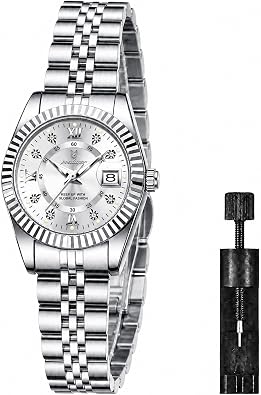 Womens Elegant Stainless Steel Analog Quartz Small Wrists Watches