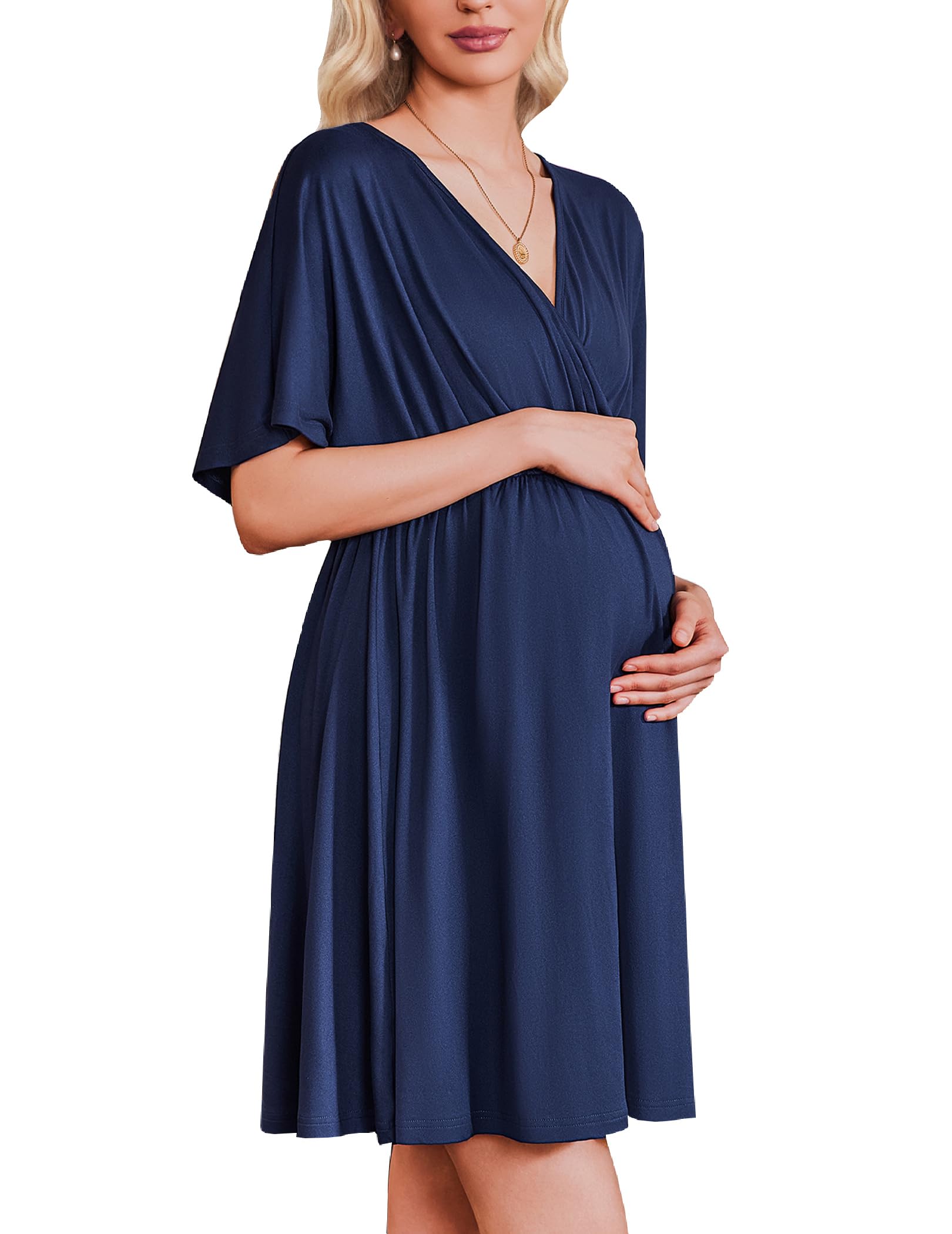 Ekouaer Labor and Delivery Gown Nursing Nightgown Birthing Pajamas Dress