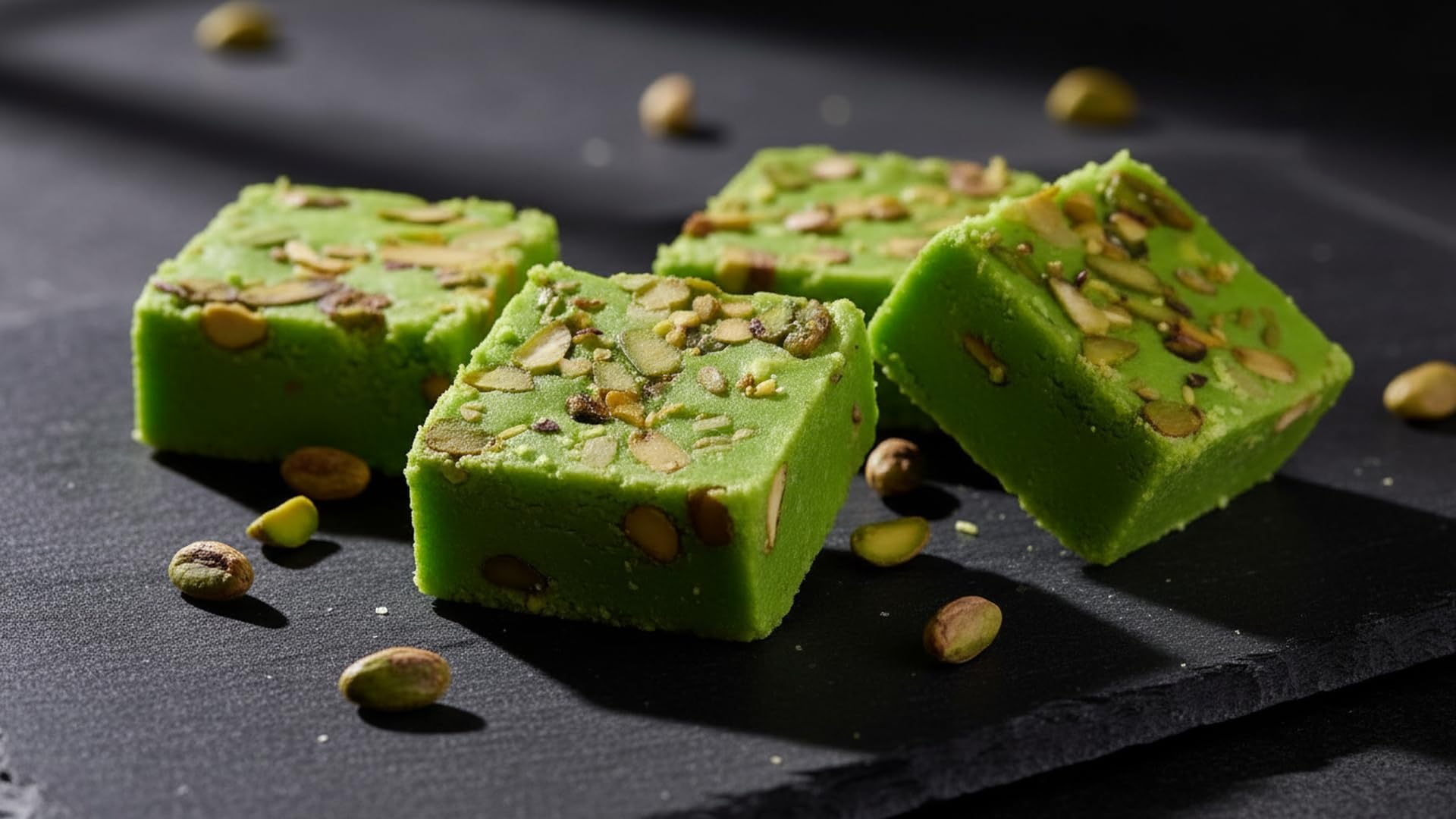 Pistachio Barfi (Pista Barfi) โ Traditional Indian Sweet Made with Premium Pistachios & Milk Solids | Rich, Soft & Nutty Mithai | Perfect for Festivals, Gifting & Celebrations box of 4 piece (1)