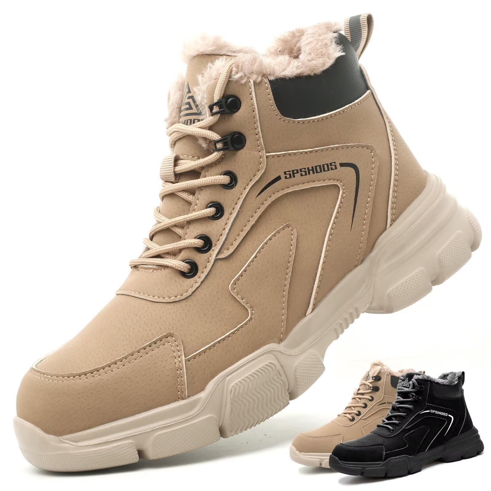 Scarpe Antinfortunistiche Invernali Uomo Donna Scarpe da Lavoro Stivali di Sicurezza Antiscivolo Impermeabili Caldi con Puntale in Acciaio