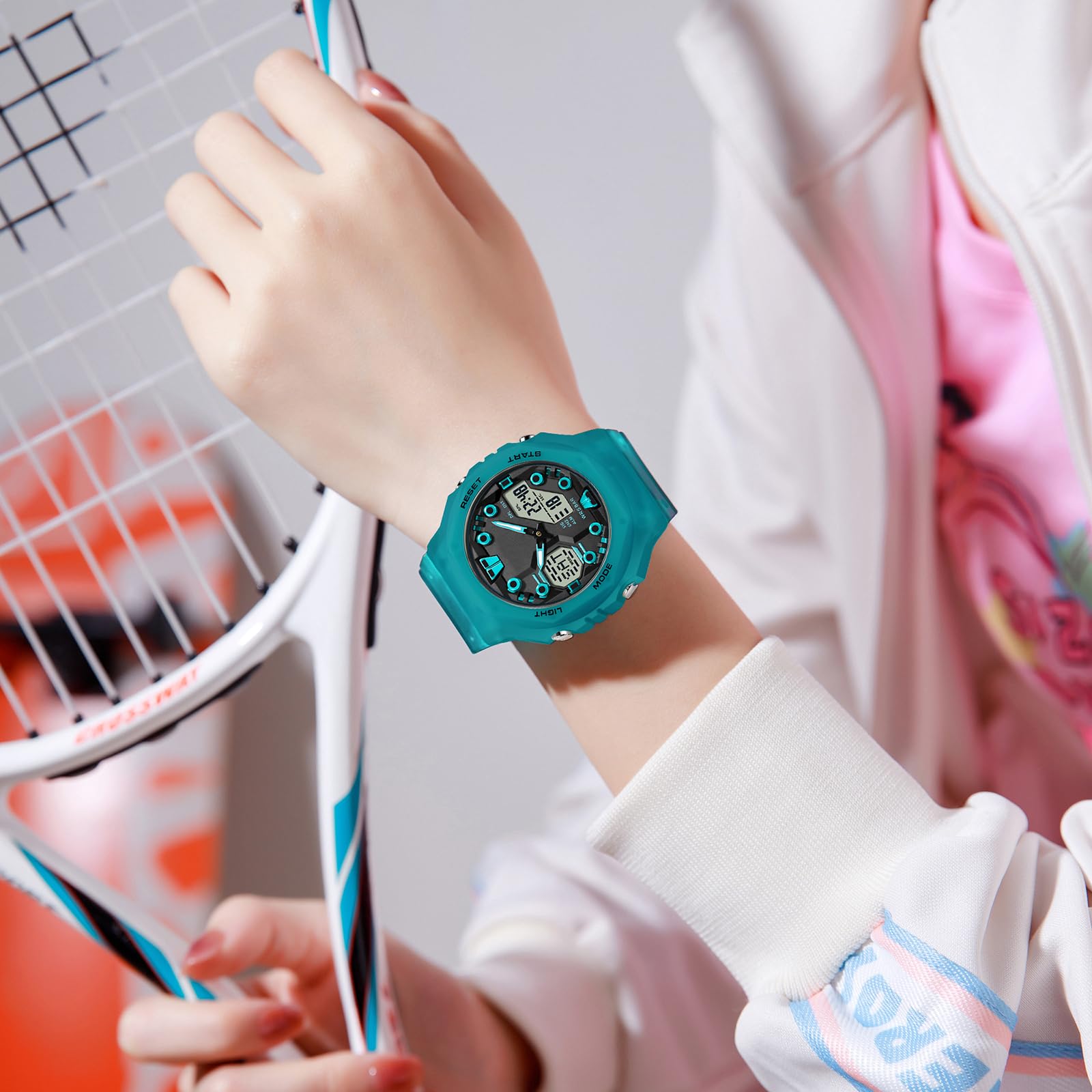 findtime Orologi per uomo e donna adolescente studente colorato sport analogico digitale orologio impermeabile con allarme mondiale conto alla rovescia, cronometro robusto per attività all'aperto