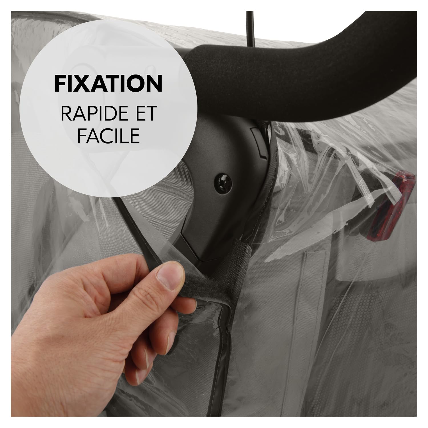 hauck Habillage Pluie pour Remorque Vélo Enfant Bike N Walk Duo – Protection Remorque Imperméable avec Aération et Bandes Réfléchissantes, Pliable et Facile à Fixer - Transparent