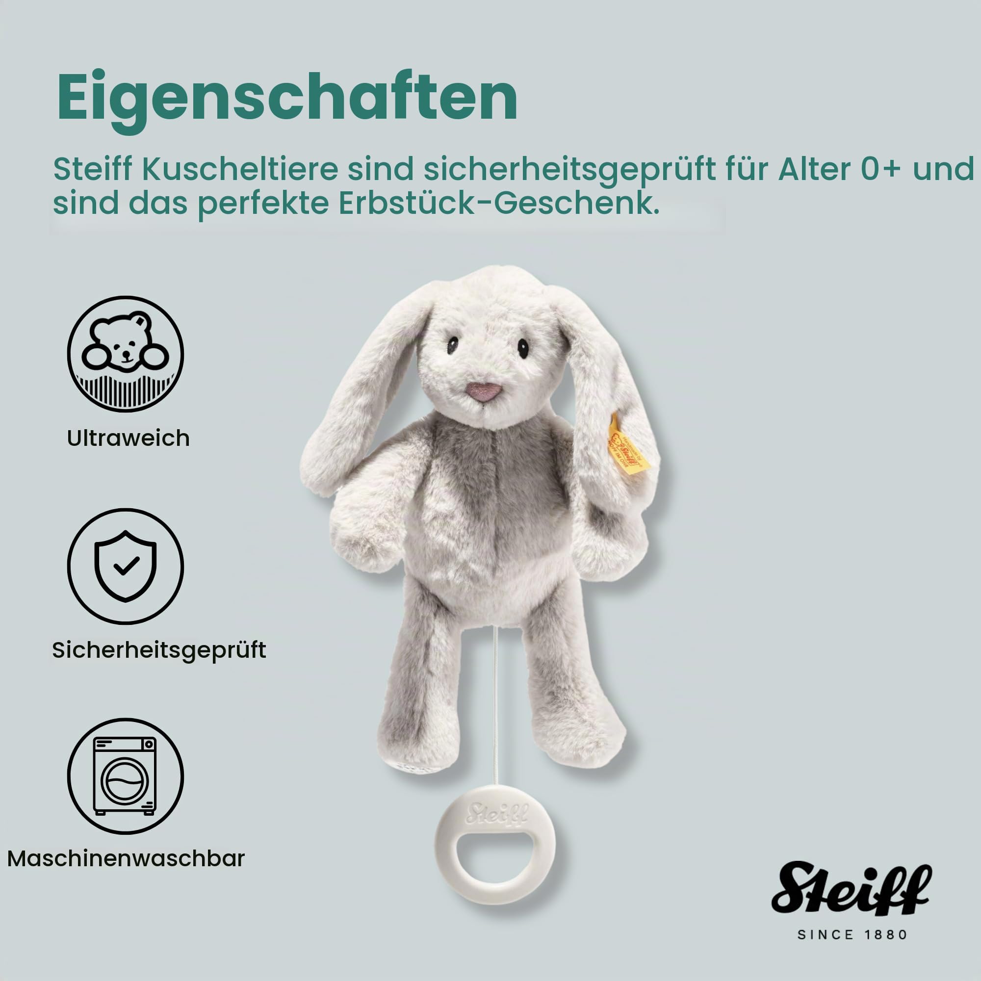Steiff - 242465 Soft Cuddly Friends My first Steiff Hoppie Hase Spieluhr