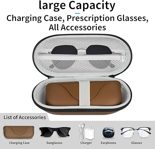 Miniatura 2 de sarlar Lentes inteligentes Ray-Ban MetaGen 2Oakley Meta HSTN, protector grande con compartimento de caja de carga para WayfarerSkylerHeadliner,