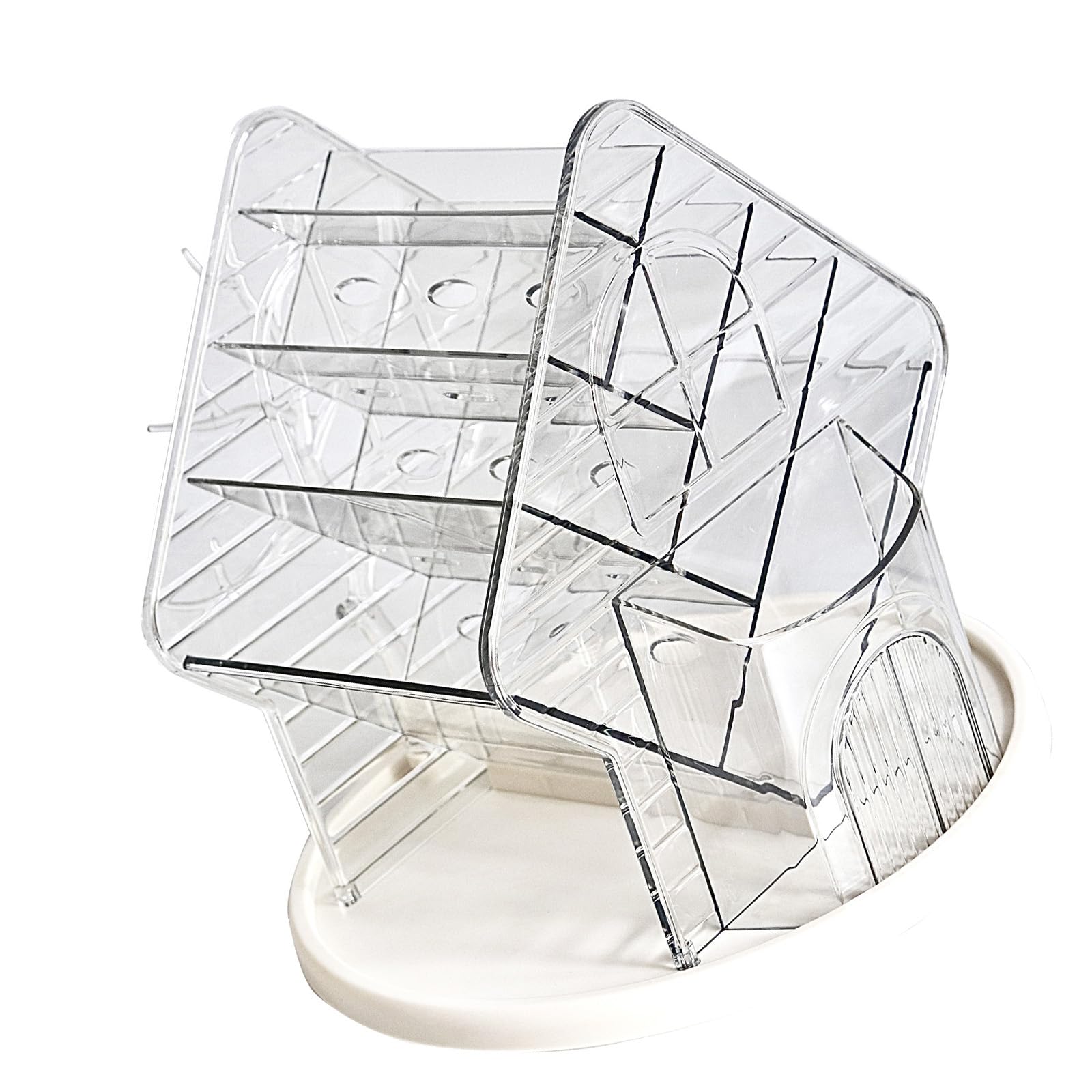 MICFENY 360 Rotating Makeup Organizers Clear Cosmetic Storage Holder Tray Jewelry Hanger Rack for Vanity and Bathroom Desktop
