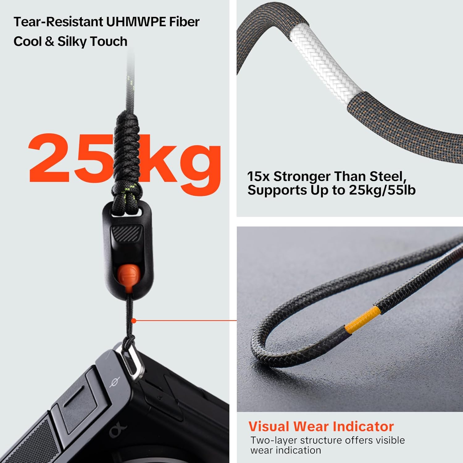 PGYTECH Camera Wrist Strap Slim Outdoor Style, Adjustable Quick Release Anti-Drop Camera Hand Strap for Sony/Nikon/Canon Compact Cameras/Mirrorless/Smartphone/Gopro, 55.1lb Capacity, Blaze Red - Image 6