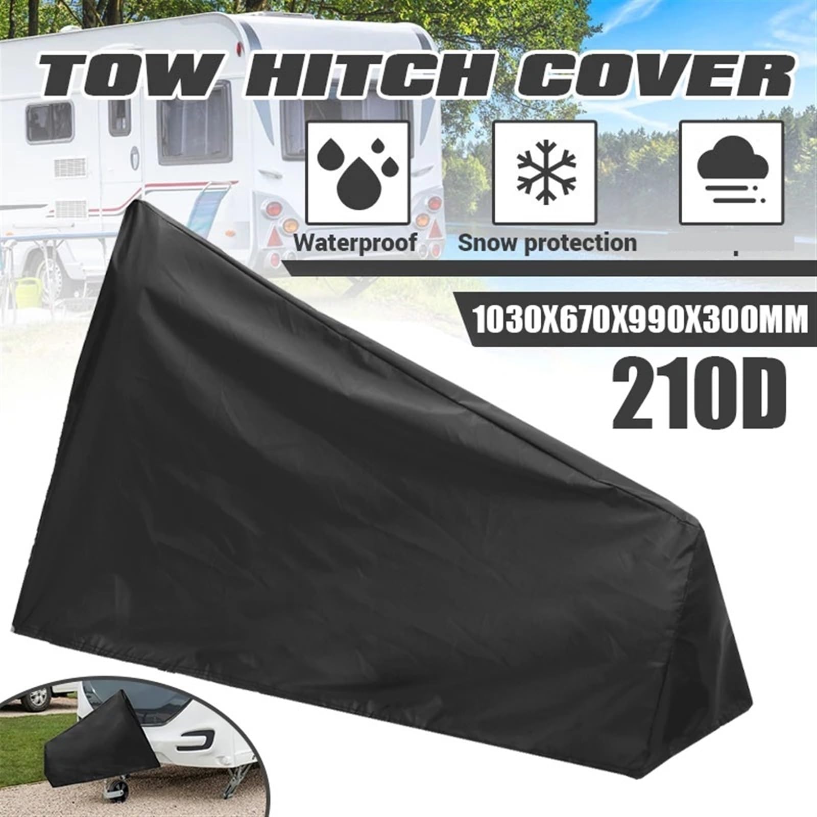 Deichselhaube Wohnwagen RV Caravan Anhängerkupplung Abdeckung Wasserdicht Anhänger Abschleppen Kupplung Schloss Abdeckung Wetterfeste Universal(4pcs)