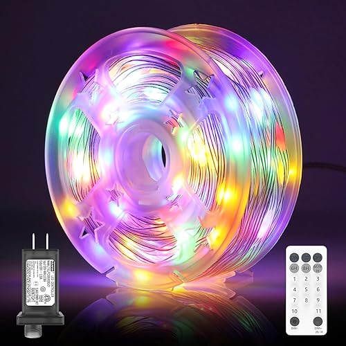 Soiarllt Luces de Navidad para exteriores, 200 luces LED de 66 pies con control remoto, luces para exteriores enchufables, 11 modos de iluminación,