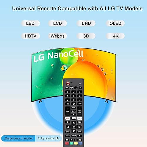 Miniatura 2 de Paquete de 2 controles remotos universales de TV para LG Smart TV, repuesto para todos los modelos de televisores inteligentes LG AKB75095307