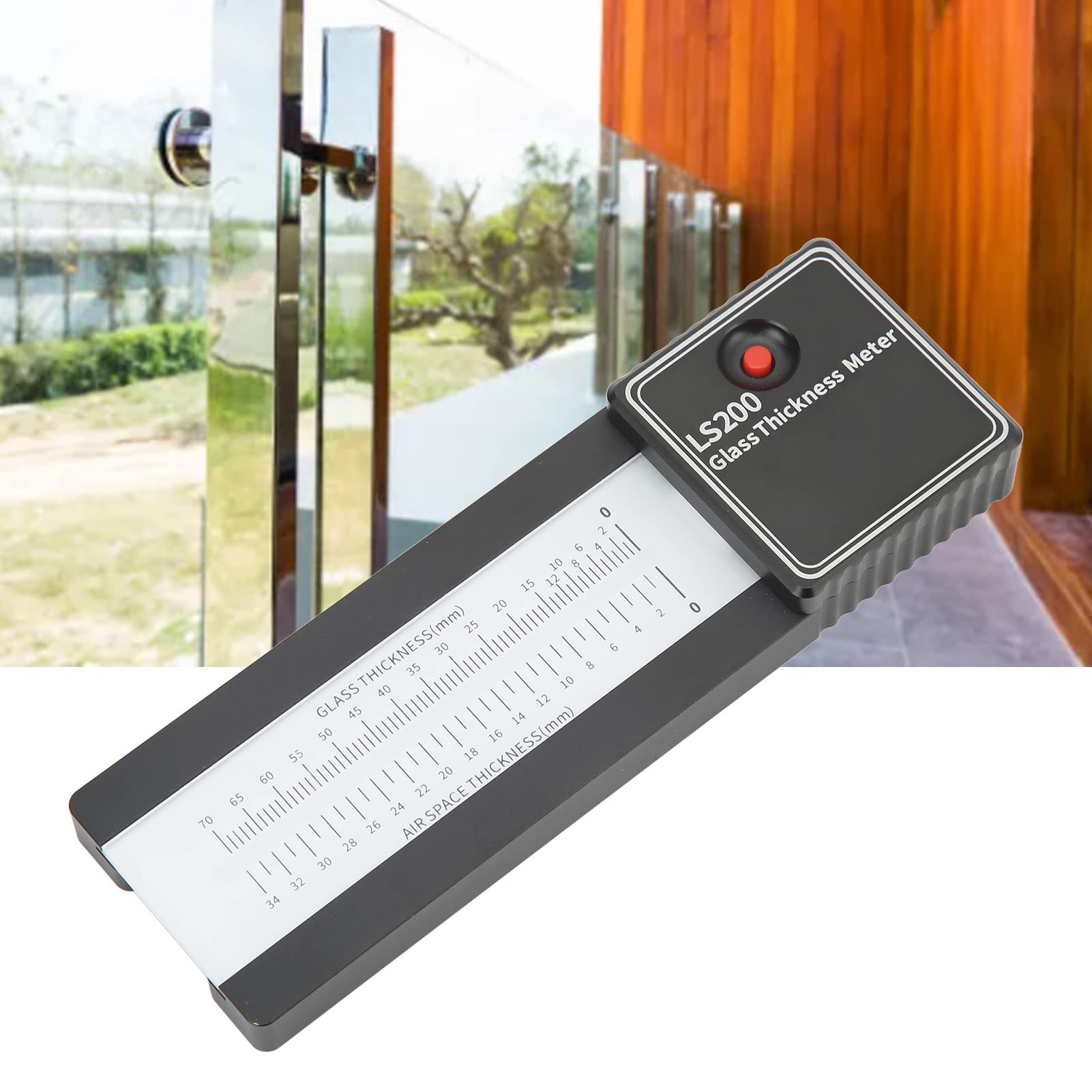 YWBL-WH Medidor de Espesor de Vidrio, Herramienta de Medición Láser de Alta Precisión con Escala Clara, Material de Aleación de Aluminio para Vidrio Aislado