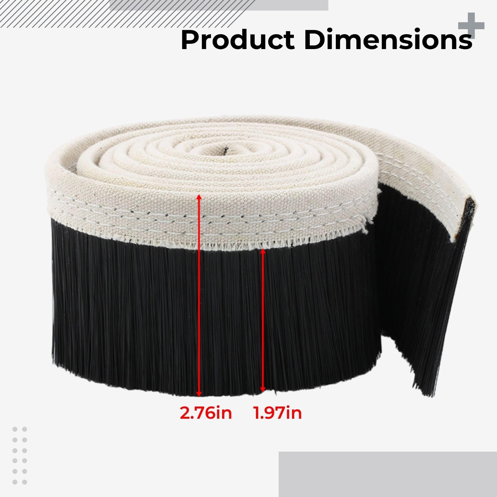 Lot de 2 brosses Anti-poussière CNC 70 mm, Largeur 2,8 po, Poils Nylon 2,0 po, Accessoire de Brosse aspirante pour Broche, Moteur de Gravure, menuiserie, Fermeture poussière
