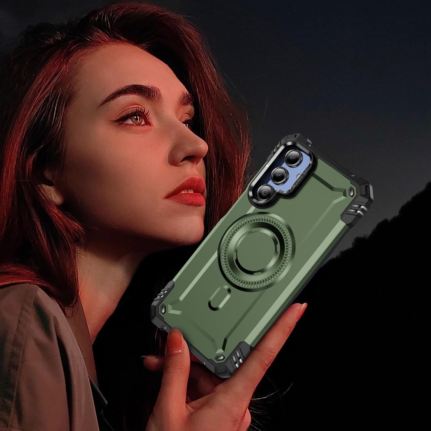 for Samsung Galaxy A16 5G Phone Case [Compatible with Magsafe] [15 FT Military Grade Drop Protection] with Screen Protector & Lens Protector Heavy-Duty Shockproof Case for Galaxy A16(J Army Green)
