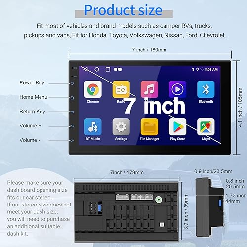 Miniatura 2 de Estéreo de coche doble DIN con pantalla táctil HD de 7 pulgadas  CarPlay y Android Auto  Cámara de respaldo  Navegación GPS Bluetooth  FMAM  Todos