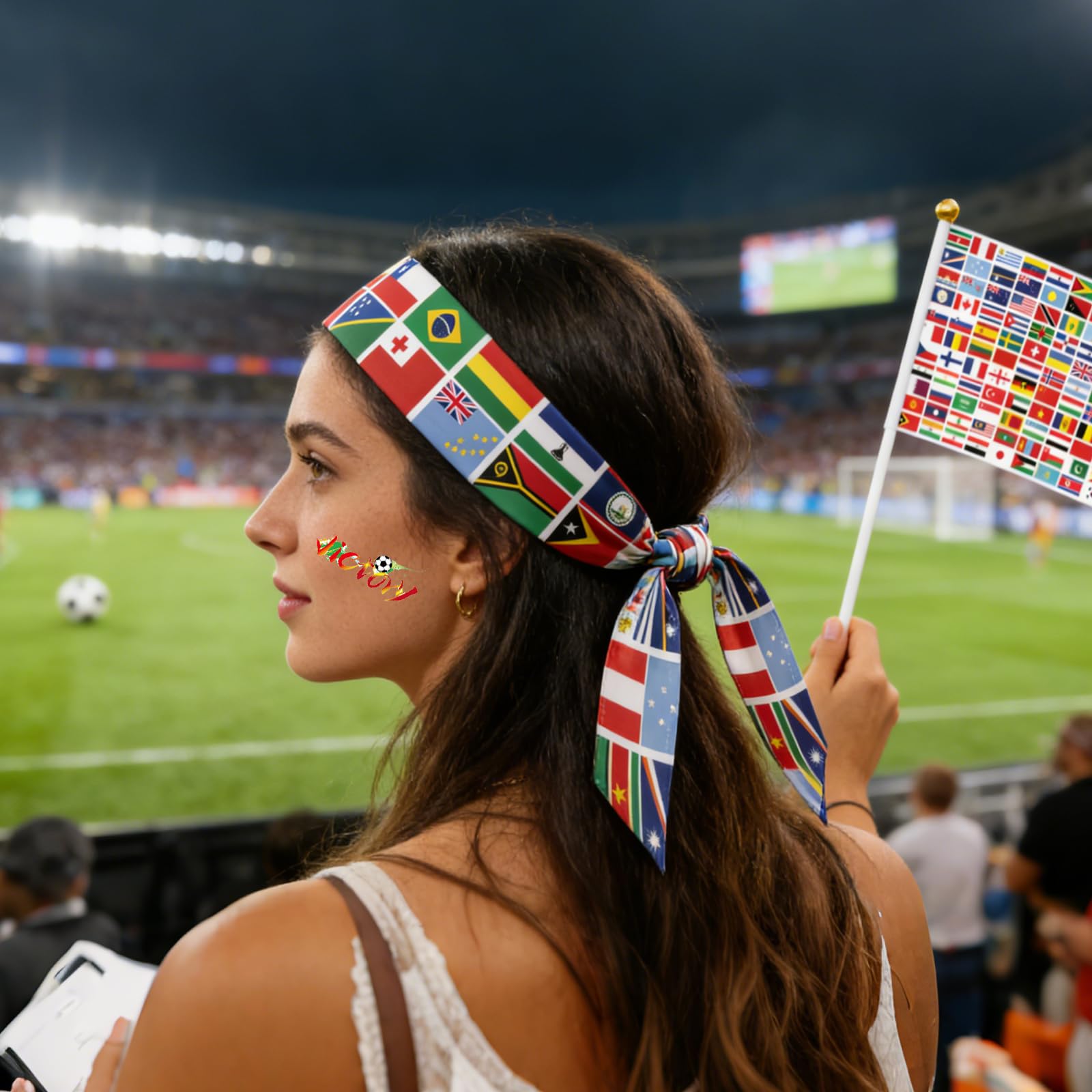 Fanartikel & Wm Fanartikel 2026 Set: Turnbeutel, Stirnband, 2 Flaggen – Deko 2026 Zubehör Für Fußball-Fans.