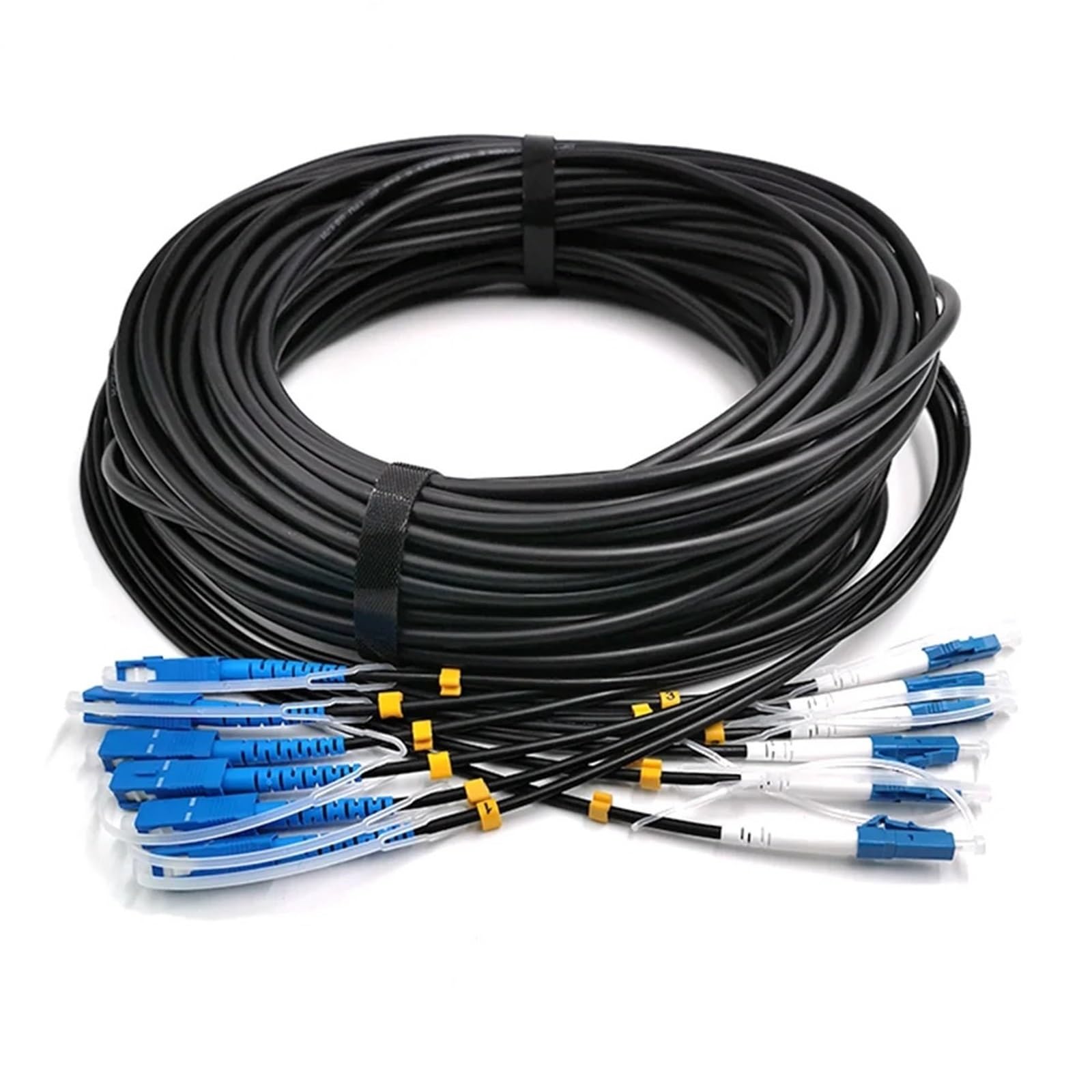 Lot de 2 cordons de raccordement en fibre optique blindée - 1 m - 50 m - 6 conducteurs LSZH 6C SC LC FC ST A - Mode unique (5 m, 2 pièces LSZH SC-SC)