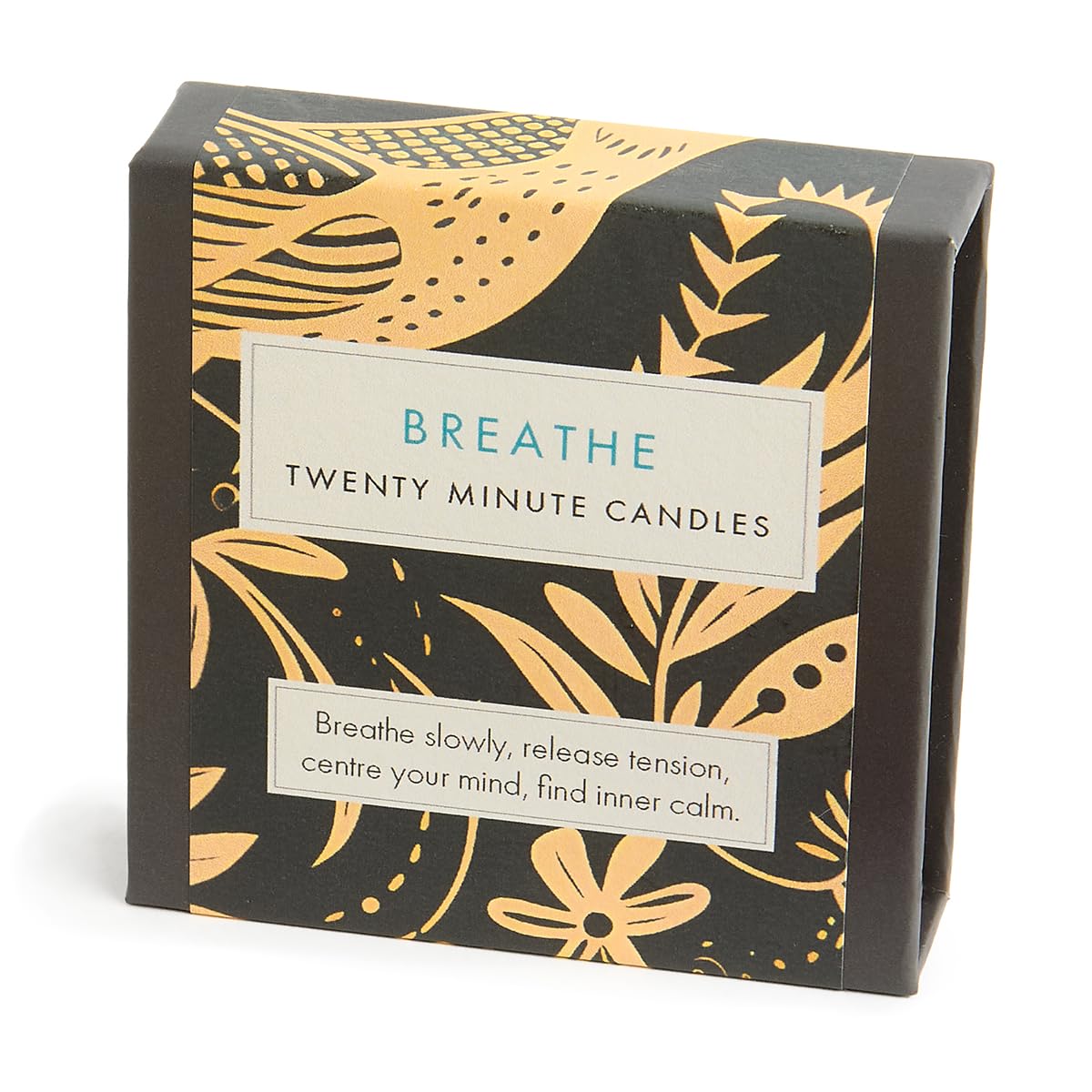 Signature Collection - Breathe (Folk) by Cotton & Grey - 12 Pure Beeswax Twenty Minute Candles with Ceramic Holder