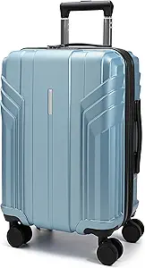 BAGSMART Expandable Carry On Luggage 22x14x9 Airline Approved, 20 Inch Travel Luggage with Spinner Wheels, Lightweight Hard Shell Suitcase, Airy Blue