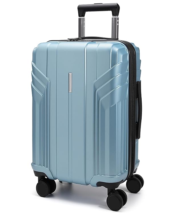 BAGSMART Expandable Carry On Luggage 22x14x9 Airline Approved, Airy Blue by BAGSMART - Used condition - US$45.49