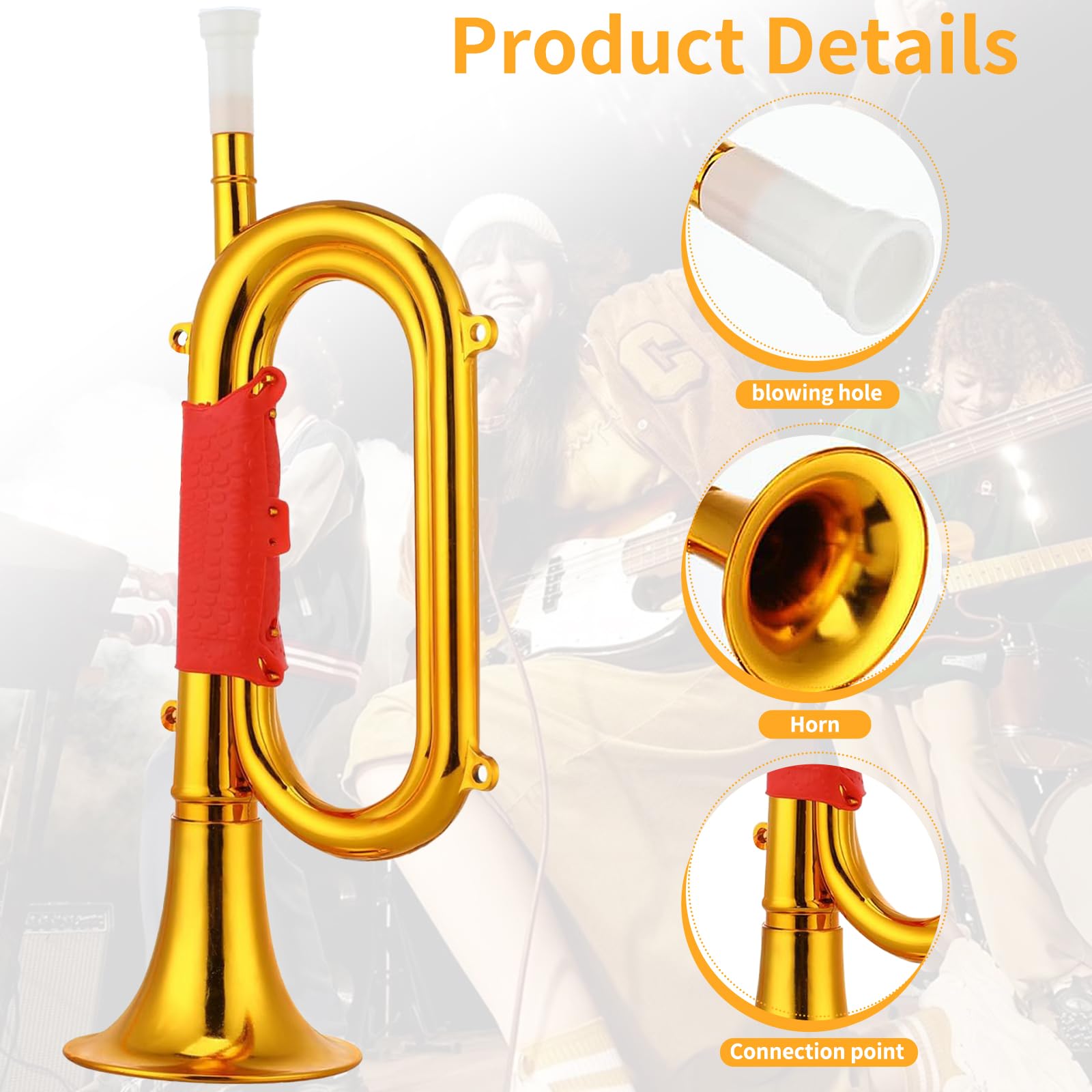Nereds 2pcs Plastic Bugle Toy Trumpet Musical Toy Kids Musical Instrument for Boys Girls Performance Practice Cheerleading Props Educational Toys - Image 2