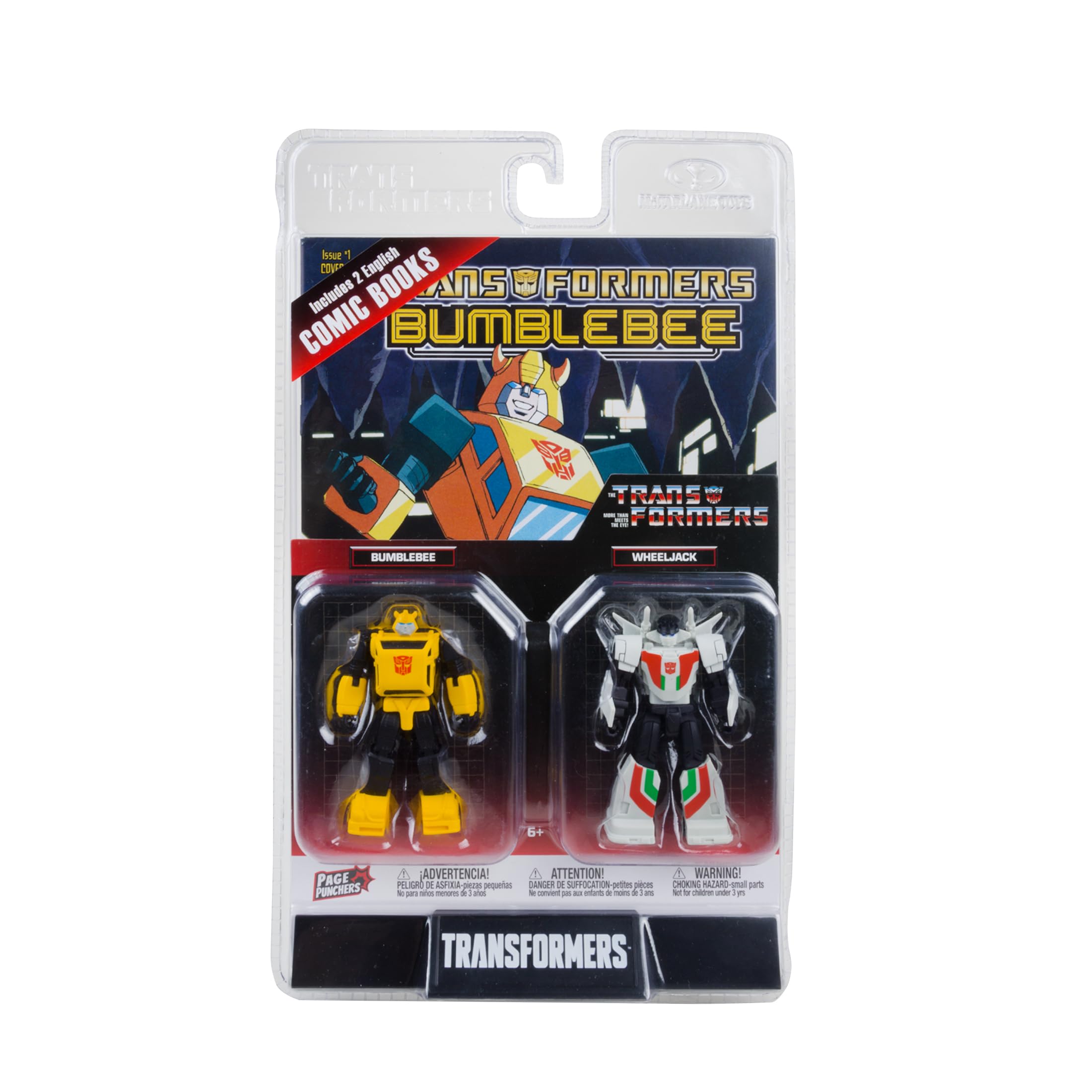 McFarlane Toys Transformers Page Punchers 2-Pack Bumblebee and Wheeljack 3" Inch Action Figures with 2 Comics – Highly Detailed Collectible Set – Ideal for Fans and Collectors