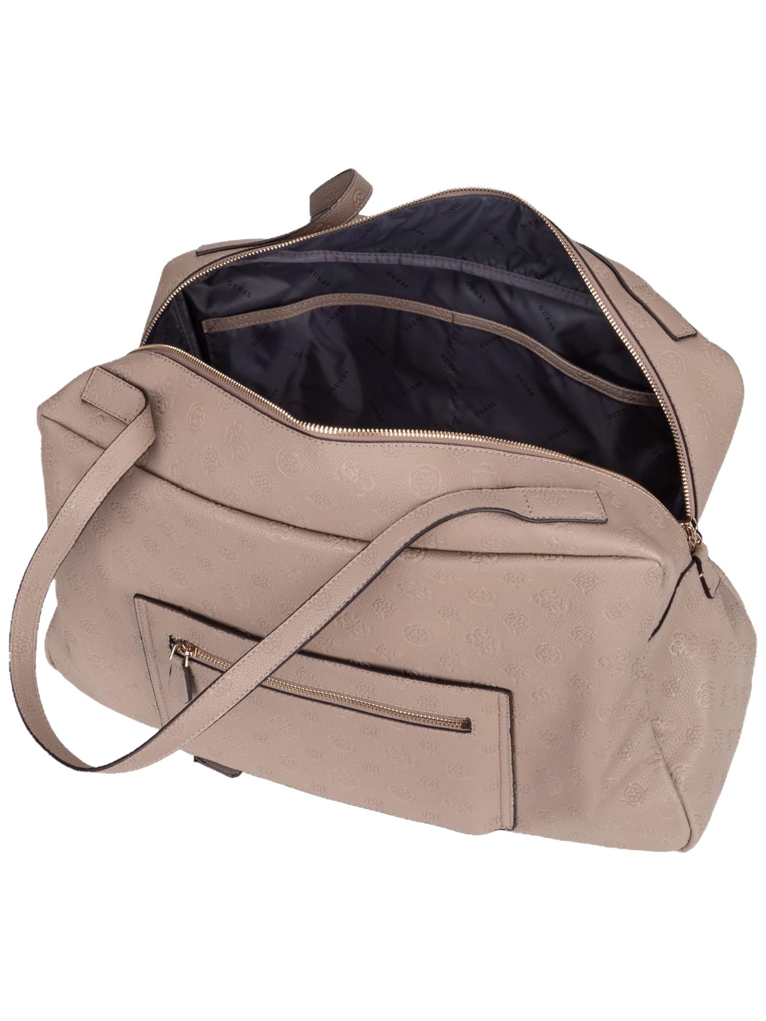 GUESS Torba podróżna Devon Travel Tote Taupe Logo Taupe Taupe Brown