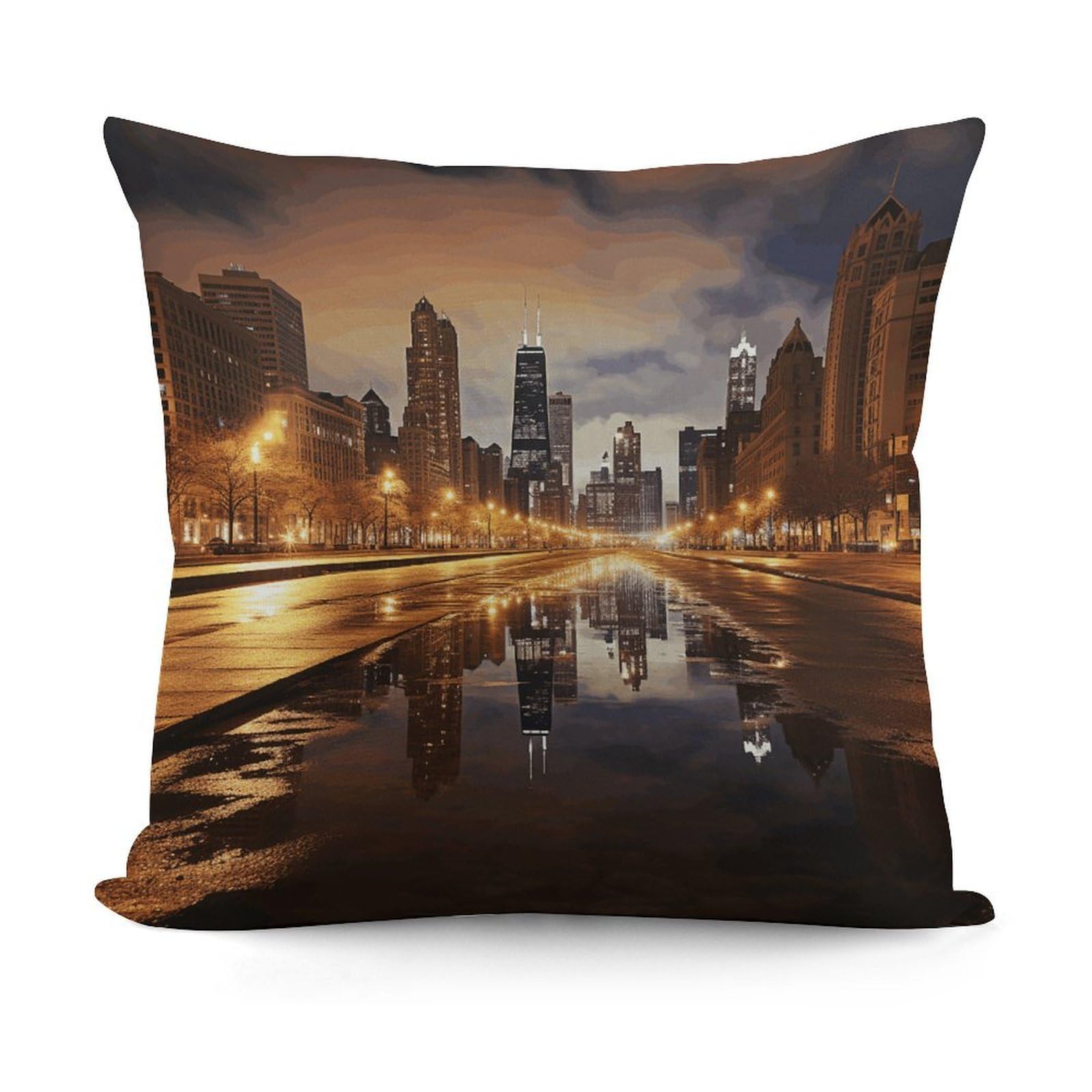 VstaDank Decorative Chicago Throw Pillow Covers Luxury Soft Pillowcases Fluffy Plush Accent Pillow Cases Personalized Square Lumbar Pillows Shells for All Seasons 18" X 18"