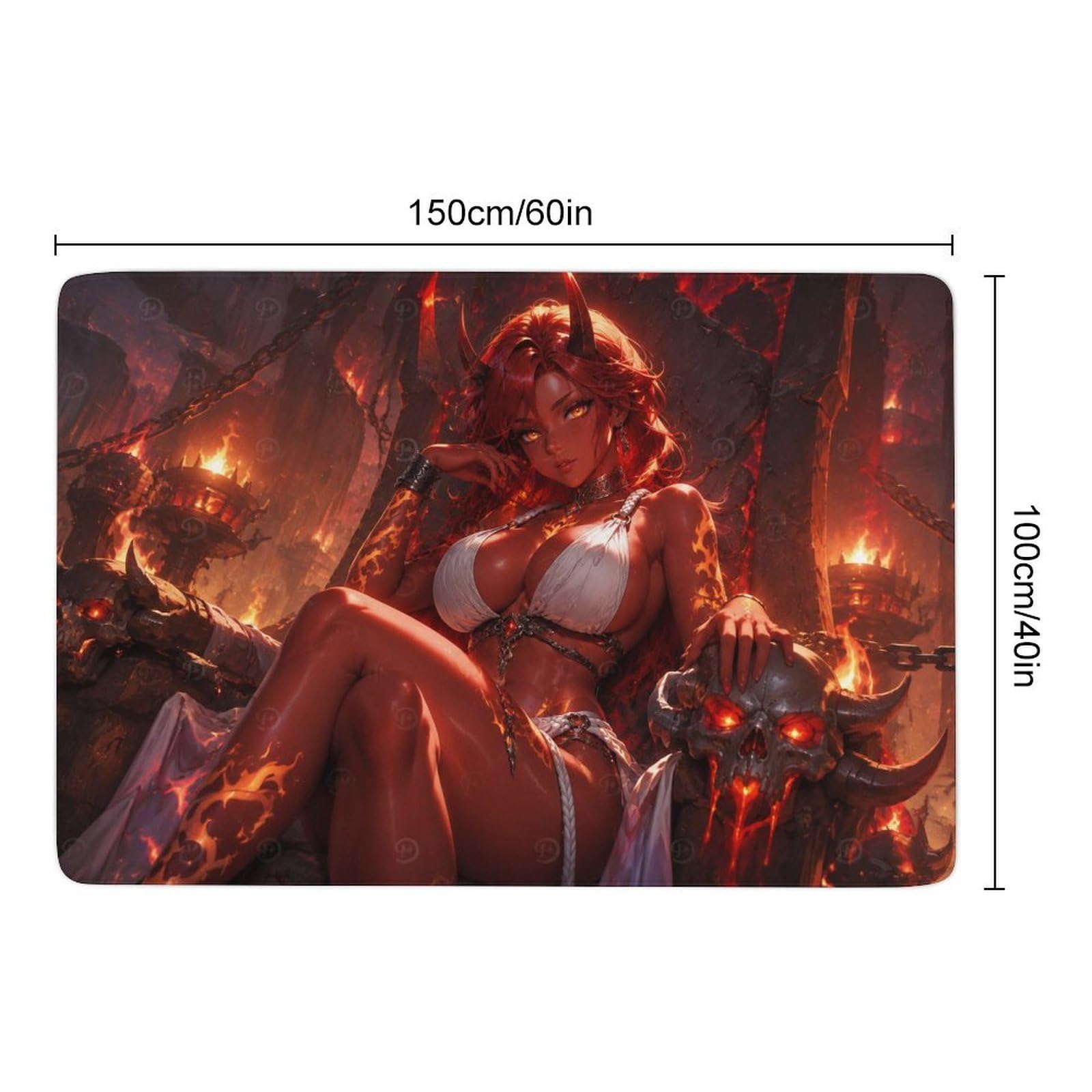 Hot Fiery Demoness Tapis 150 X 100 Cm, Imprimé Pour Chambre En Hiver