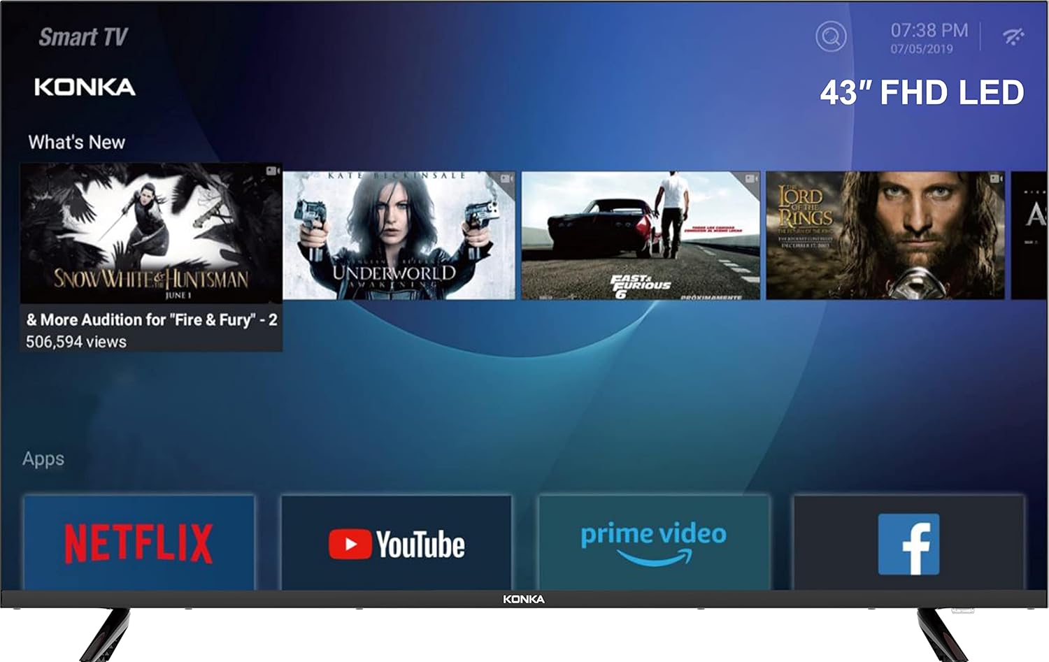 Konka 43 Inch TV FHD Frameless Smart TV - KDG43QR680ANT : Buy Online at ...